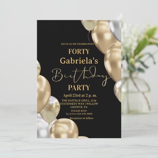 Convites Aniversário de 40 anos do Black Gold   (Em pé/Frente)