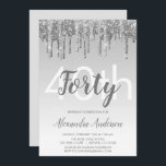 Convites Aniversário de 40 anos do Silver Sparkle Glitter<br><div class="desc">Silver Sparkle e Glitter Ombre Girly Festa de aniversário Convite de festas. Este moderno convite de 40 anos é perfeito para o moderno e elegante Sparkle Glitter Girly Party,  que procura celebrar no estilo. Entre em contato com o designer para encontrar itens personalizados correspondentes.</div>