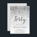 Convites Aniversário de 40 anos do Silver Sparkle Glitter<br><div class="desc">Silver Sparkle e Glitter Ombre Girly Festa de aniversário Convite de festas. Este moderno convite de 40 anos é perfeito para o moderno e elegante Sparkle Glitter Girly Party,  que procura celebrar no estilo. Entre em contato com o designer para encontrar itens personalizados correspondentes.</div>