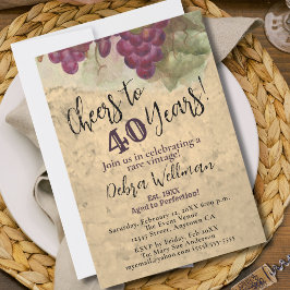 Convites Aniversário de 40 anos do Vineyard | Parabéns pelo