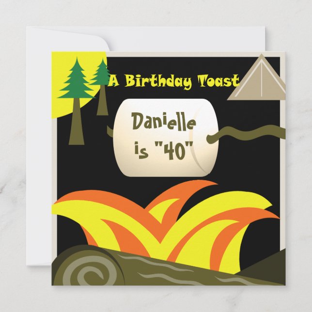 Convites aniversário de 40 anos e Marshmallow Toast (Frente)