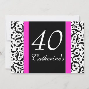 Convites aniversário de 40 anos elegante celebração de qual
