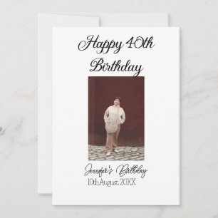 Convites Aniversário de 40 anos feliz, simples e simples