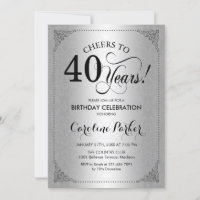 aniversário de 40 anos - Folha prateada