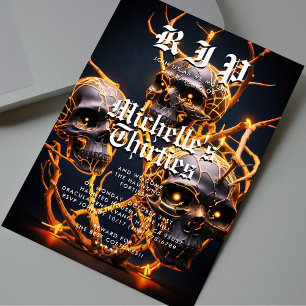 Convites aniversário de 40 anos Halloween Party RIP 30 Skul