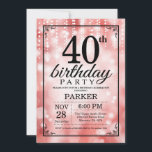 Convites aniversário de 40 anos Invitation Red Glitter<br><div class="desc">aniversário de 40 anos com luzes de cordas vermelhas com fundo brilhante vermelho. Aniversário Vermelho. Aniversário Adulto. Homens ou Mulheres no Dia Convidam. 13 15 16º 18º 20 21rua 30 40º 50º 60º 80 de 70 100º, qualquer idade. Para mais personalização, clique no botão "Personalizar" e use nossa ferramenta de...</div>
