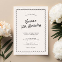 Aniversário de 40 anos minimalista escalado
