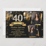 Convites aniversário de 40 anos Modern Dourado Brilhante Ba<br><div class="desc">aniversário de 40 anos Modern Dourado Brilhante Balões 2 Fotografia Convite</div>