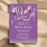 Convites Aniversário de 40 anos Moderna Roxo Fabuloso 40<br><div class="desc">Fabuloso 40 Convites Para aniversário de 40 anos De Rapariga Roxo Moderno.</div>