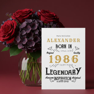 Convites Aniversário de 40 anos Nascido em 1986 Ouro Branco
