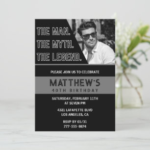 Convites Aniversário de 40 anos Negro convida O Homem A Len