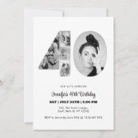 aniversário de 40 anos Número 40 Colagem de Fotos 