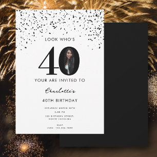 Convites aniversário de 40 anos Party Look Who's 40 Modern