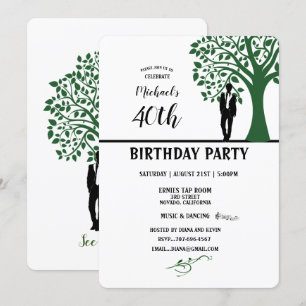 Convites aniversário de 40 anos Party Music Tree