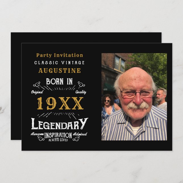 Convites Aniversário de 40 anos personalizado (Frente/Verso)