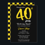 Convites aniversário de 40 anos | Personalizar<br><div class="desc">Convite personalizável para aniversário de 40 anos. O texto e o plano de fundo amarelos podem ser alterados para qualquer cor desejada usando a ferramenta de edição. 📌 Se você precisar de mais personalização, clique no botão "Clique para personalizar mais" ou "Personalizar ou Editar Design" e use nossa ferramenta design...</div>