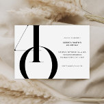 Convites Aniversário de 40 anos preto e branco minimalista<br><div class="desc">Convite aniversário de 40 anos minimalista moderno,  com design simples com tipografia quic e roteiro elegante.</div>