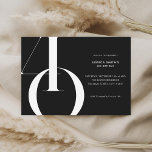 Convites Aniversário de 40 anos preto minimalista moderno<br><div class="desc">Convite aniversário de 40 anos minimalista moderno,  com design simples com tipografia quic e roteiro elegante.</div>