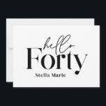 Convites Aniversário de 40 anos preto mínimo moderno<br><div class="desc">Mínimo moderno convite para aniversário de 40 anos preto e branco. Parte de uma coleção contemporânea.</div>