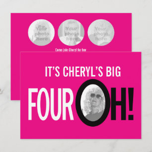 Convites aniversário de 40 anos QUATRO OH! retrorpaisagem 