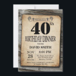 Convites Aniversário de 40 anos russo Janto Vintage Wood<br><div class="desc">Convocação de Janto Rustic aniversário de 40 anos com Fundo Russo de Madeira. Vintage Retro Country. Aniversário Adulto. Homens ou Mulheres Aniversário. Menino ou Menina Menina Menina Adolescente Convidam. 13 15 de 16º 18º 20 21rua 30 de 40º 50º 80 de 60º 70 de 100º. Qualquer Idade. Para mais personalização,...</div>