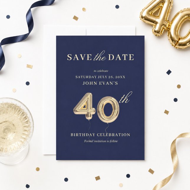Convites Aniversário de 40 anos - Salve a Data (Criador carregado)