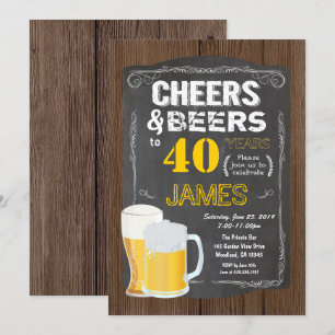 Convites aniversário de 40 anos, Saúde para a festa de ce