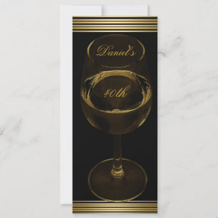 Convites Aniversário de 40 anos Sepia Dourado Bebidas Frias