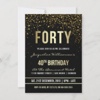 aniversário de 40 anos | Shimmering Dourado Confet