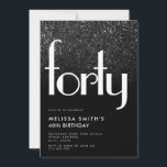 Convites Aniversário de 40 anos Simples Na moda preto moder<br><div class="desc">Aniversário de 40 anos Simples Na moda de Chic Preto Moderno. Apresentar design gráfica mínima e tipografia quic.</div>