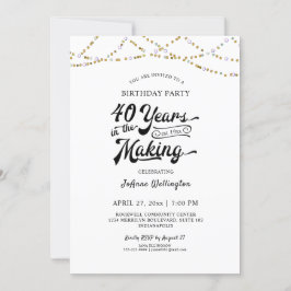 Convites aniversário de 40 anos String Acende 40 ANOS NO FA