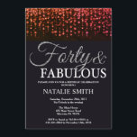 Convites aniversário de 40 anos Vermelho e Silver Glitter<br><div class="desc">aniversário de 40 anos convite. Quarenta e fabuloso. Vermelho Negro e Brilho Prateado.Festa de aniversário para adultos. Para Homens ou Mulheres. Para mais personalização,  clique no botão "Personalizar" e use a ferramenta design para modificar este modelo.</div>