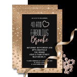 Convites Aniversário de 40 Fabuloso cinza rosa Dourado<br><div class="desc">Precisa de um convite simples e fabuloso para a grande festa do aniversário de 40 anos? Algo que vai adicionar brilho e elegância com suas outras decorações fabulosas? Você pode adicionar uma mensagem pessoal e o nome dela também!</div>