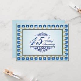 Convites Aniversário de 45 anos de casamento em Safira Azul