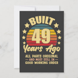 Convites Aniversário de 49 anos Vintage Construído há 49 An