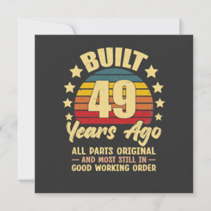 Convites Aniversário de 49 anos Vintage Construído há 49 an