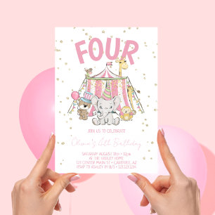 Convites Aniversário de 4 anos do Circo Carnaval Rosa