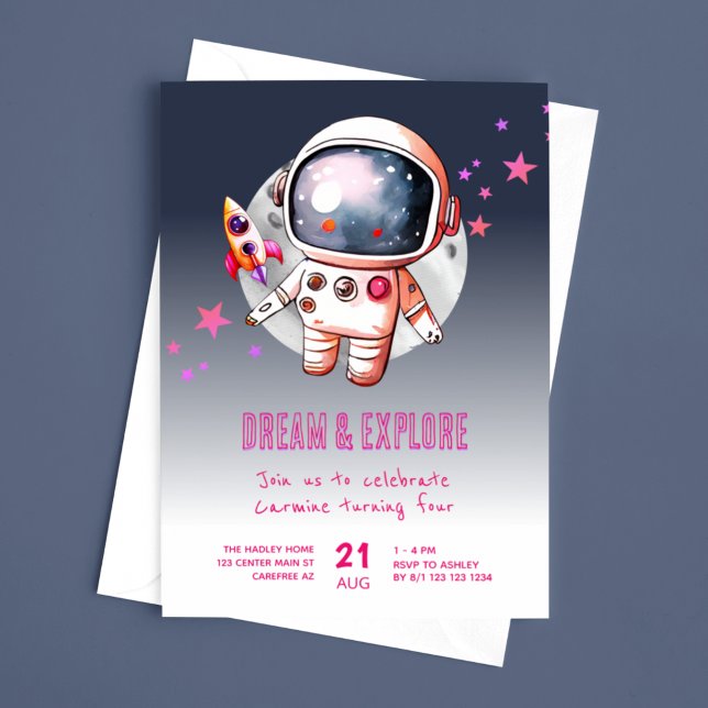 Convites Aniversário de 4 anos do Space Galaxy Moon (Criador carregado)