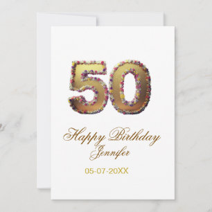 Convites aniversário de 50 anos adicionar nome data ano dou