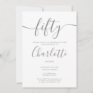 Convites Aniversário de 50 anos com assinatura