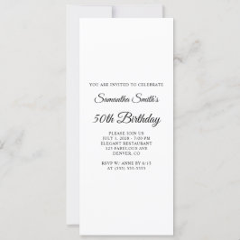 Convites Aniversário de 50 anos com Elegant Script