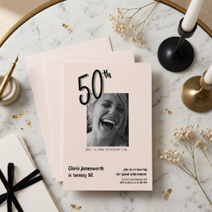Convites Aniversário de 50 anos com foto moderna e engraçad