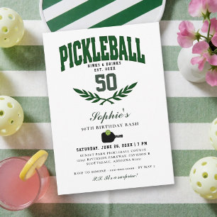 Convites Aniversário de 50 anos com Logo Varsity de Pickleb