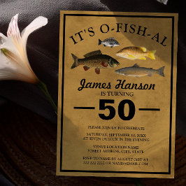 Convites Aniversário de 50 anos com Pesca Rústica Tradicion