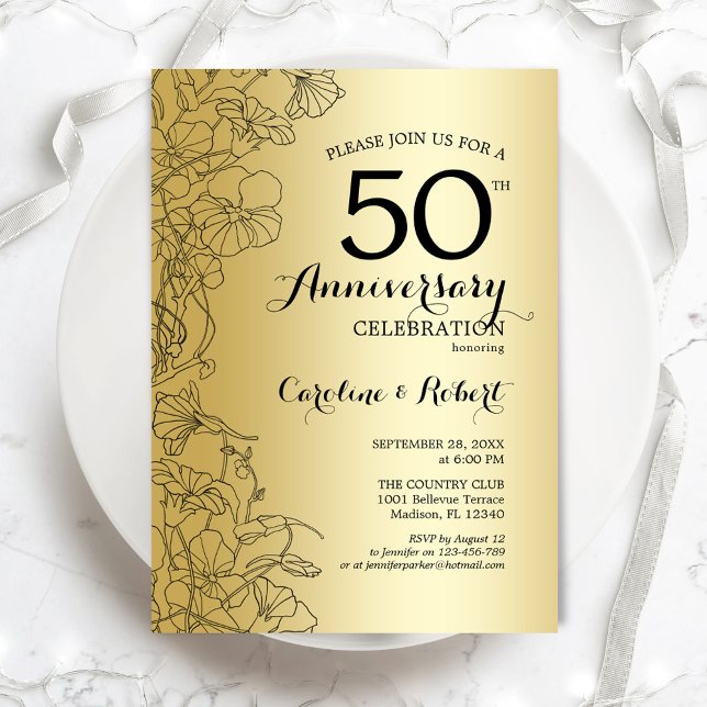 Convites Aniversário de 50 anos da Floral Dourada (Criador carregado)