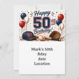 Convites Aniversário de 50 anos de beisebol