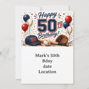 Convites Aniversário de 50 anos de beisebol