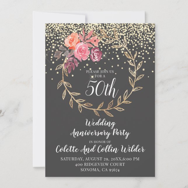 Convites Aniversário de 50 anos de casamento (Frente)