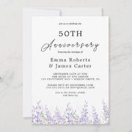 Convites Aniversário de 50 anos de casamento Boho Pampas Gr