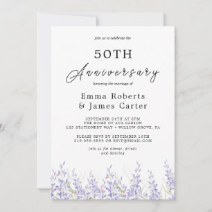 Convites Aniversário de 50 anos de casamento Boho Pampas Gr